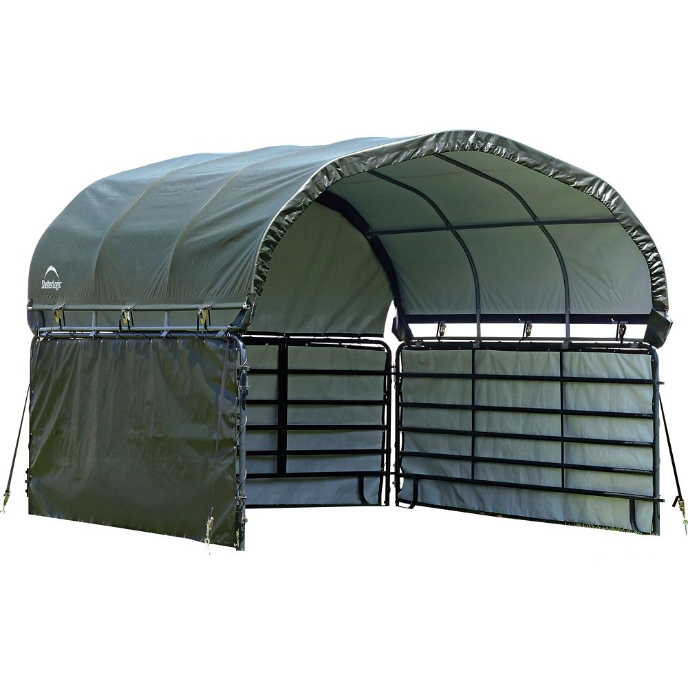 Shelterlogic Enclosure Kit For Corral Shelter 12 X 12 Ft Green The Home Depot Canada 