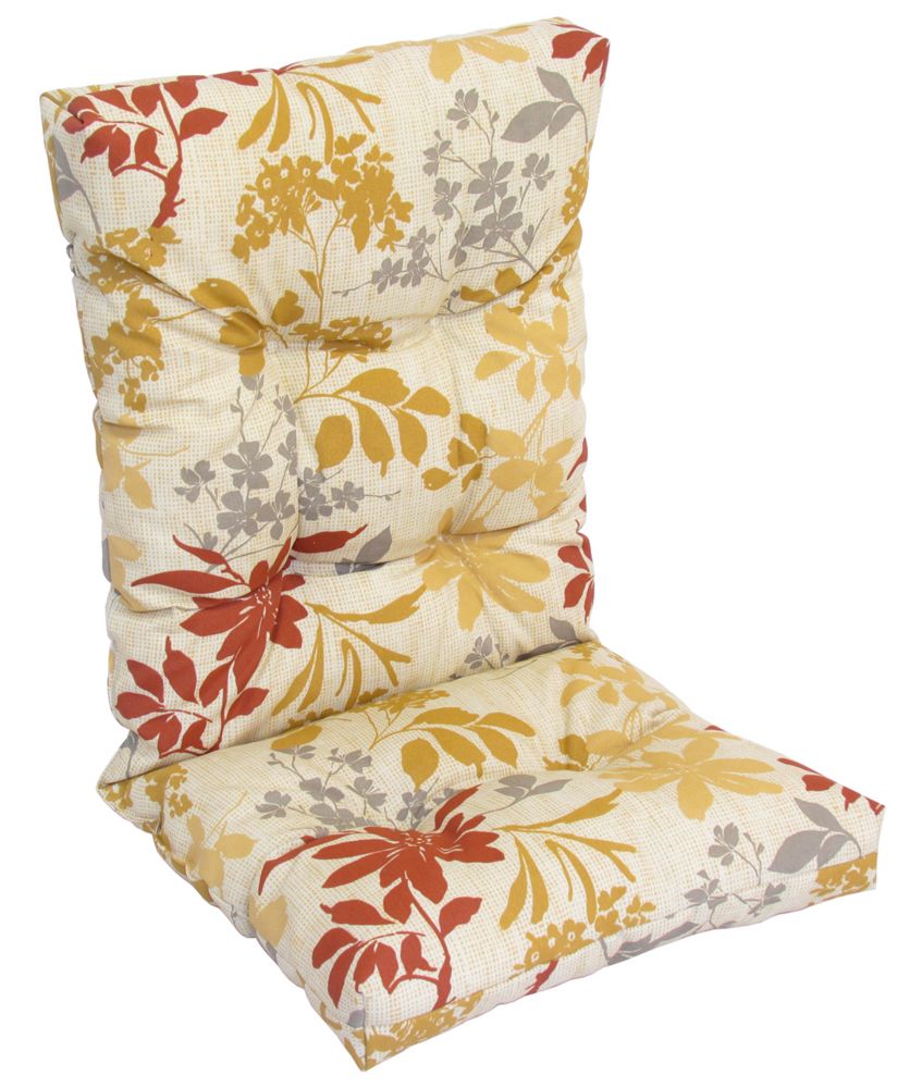 Bozanto Inc. High Back Cushion Yellow Floral | The Home Depot Canada