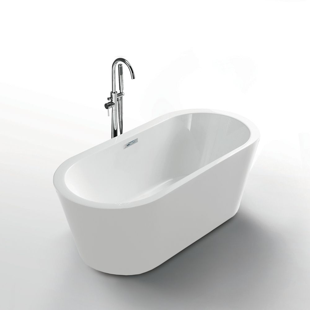 Jade Bath Serenity White 62 inch Seamless 1-Piece White Freestanding Tub | The Home Depot Canada