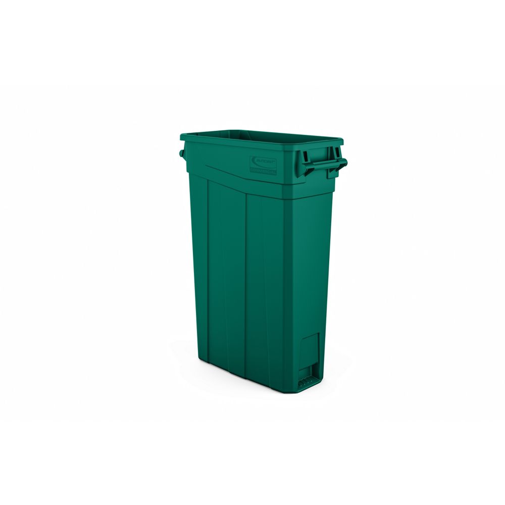 Suncast Slim 23 Gal. Green Plastic Trash Can with Handles The Home