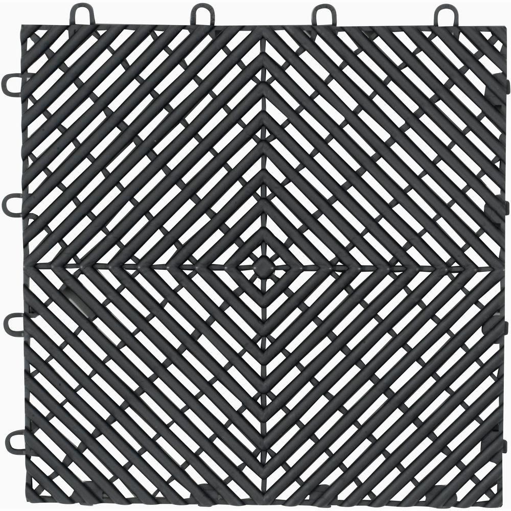 Gladiator 12inch x 12inch Charcoal Polypropylene Garage Flooring
