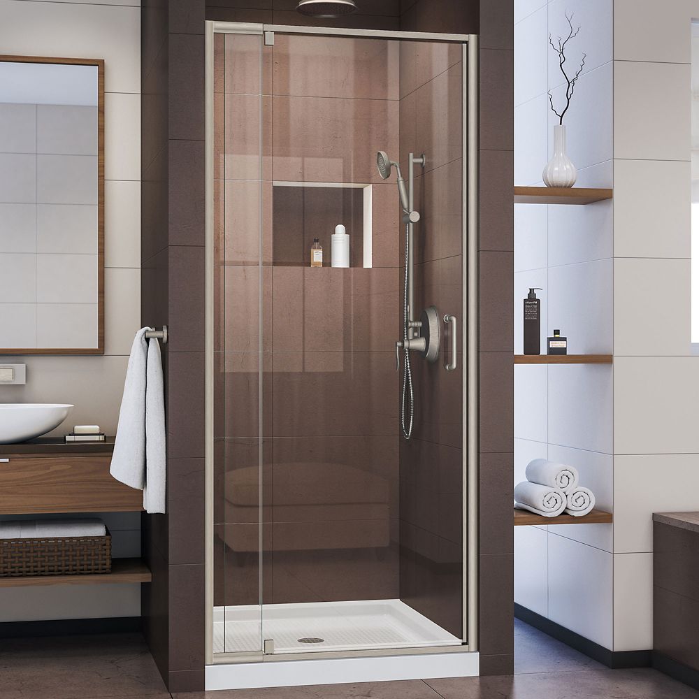 DreamLine Flex 2832 inch W x 72 inch H SemiFrameless Pivot Shower