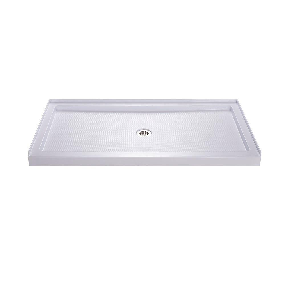 DreamLine SlimLine 34 inch D x 54 inch W Center Drain Single Threshold