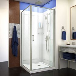 Ella Freedom 32 Inch X 60 Inch X 77 Inch 3 Piece Shower Stall In