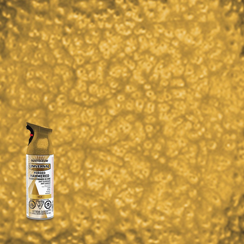 Rust Oleum Universal Hammered Spray Paint And Primer In One In Gold   P 1001312712 