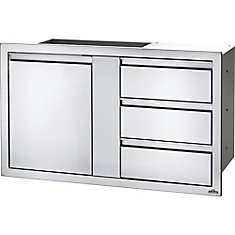 42 inch X 24 inch Large Single Door & Triple Drawer