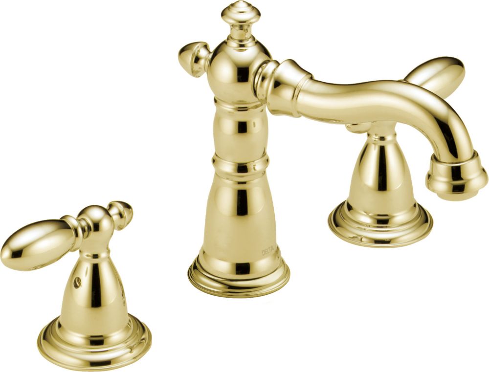 polished brass bathroom sink faucet