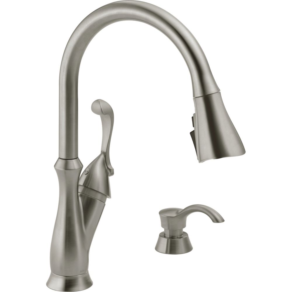 Delta Arabella Single Handle Pull-Down Kitchen Faucet with ...