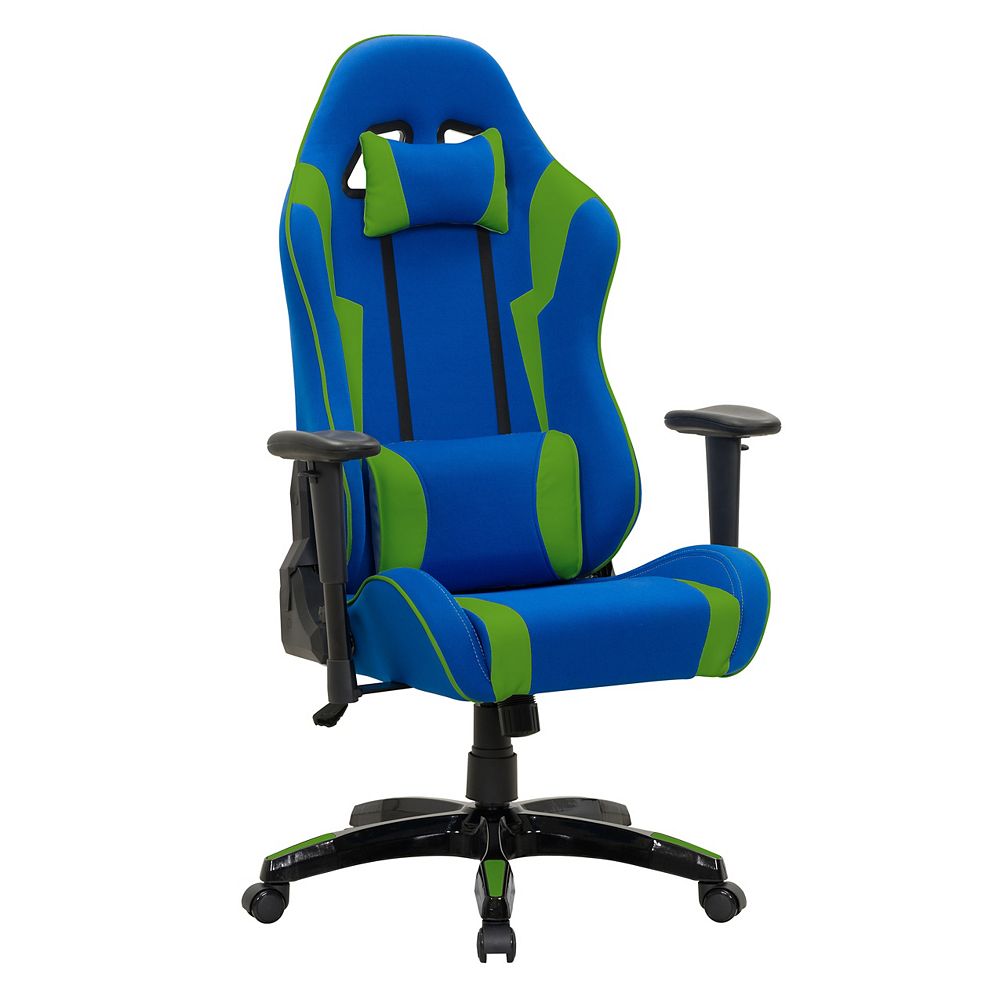 Corliving Blue and Green High Back Ergonomic Gaming Chair