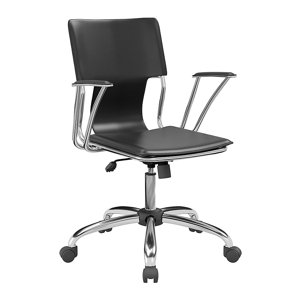 Dorado Office Chair In Black Vinyl And Chrome Finish
