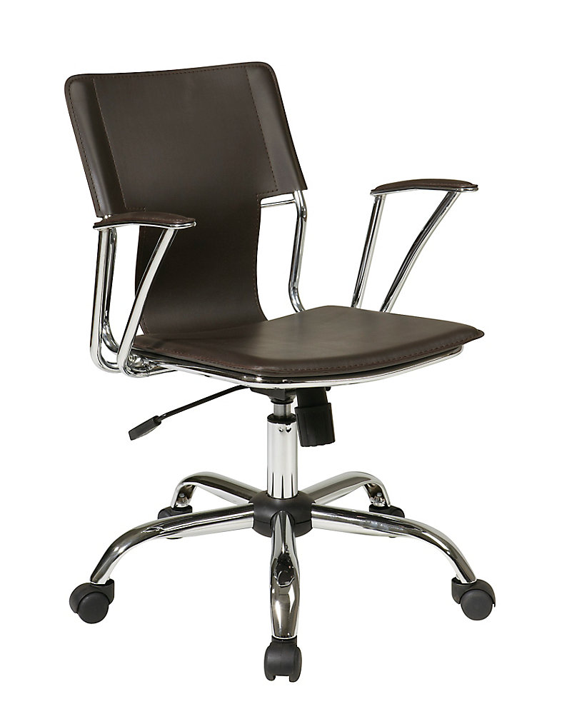 Dorado Office Chair In Espresso Vinyl And Chrome Finish