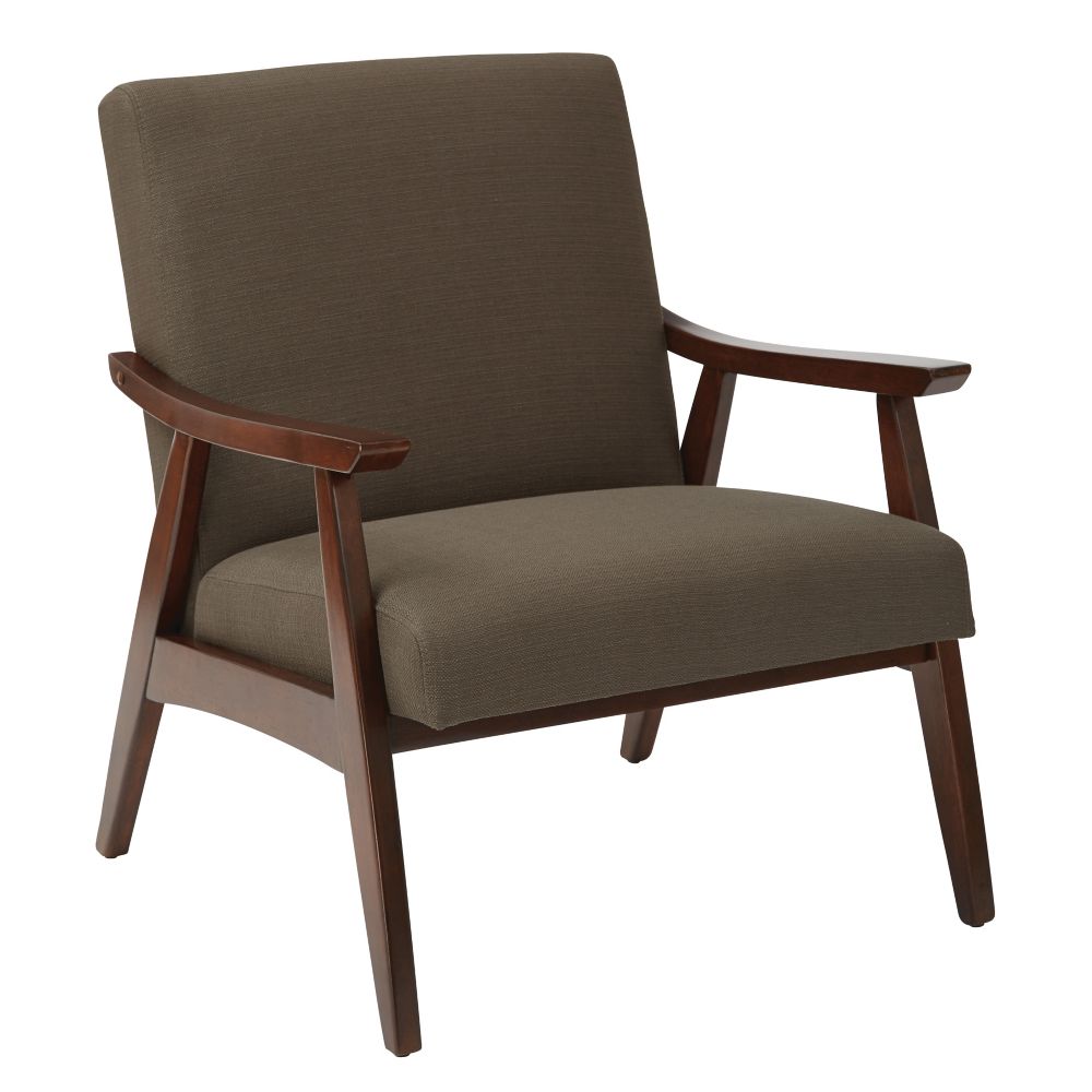 Davis Chair In Klein Otter Fabric With Medium Espresso Frame