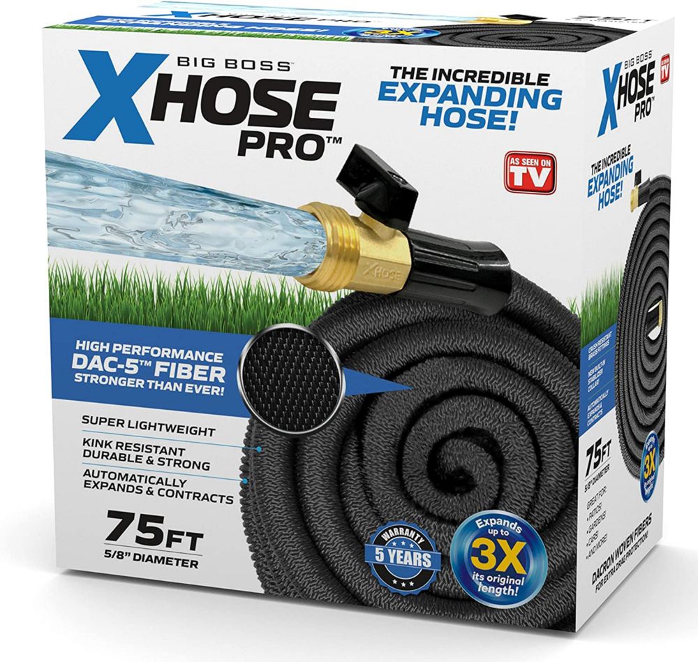 Big Boss Xhose Pro Dac 5, 75 ft, The Original Expandable Garden Hose, Lightweight & Durable, As Seen on TV