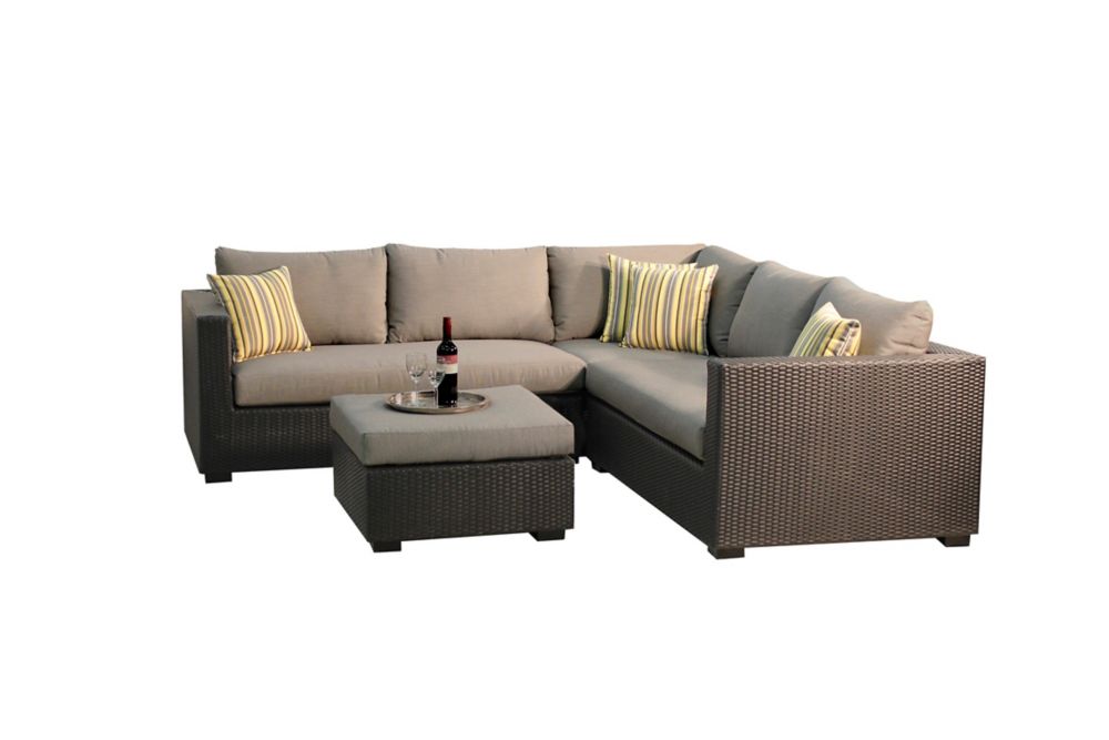 Patio Sectional Sets The Home Depot Canada Leisure Design Milan 4 Piece Sectional Set