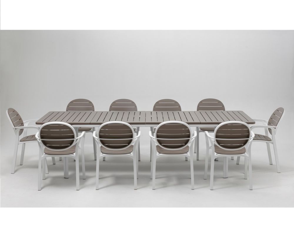 11 Piece Alloro Palma Patio Set Tortora White