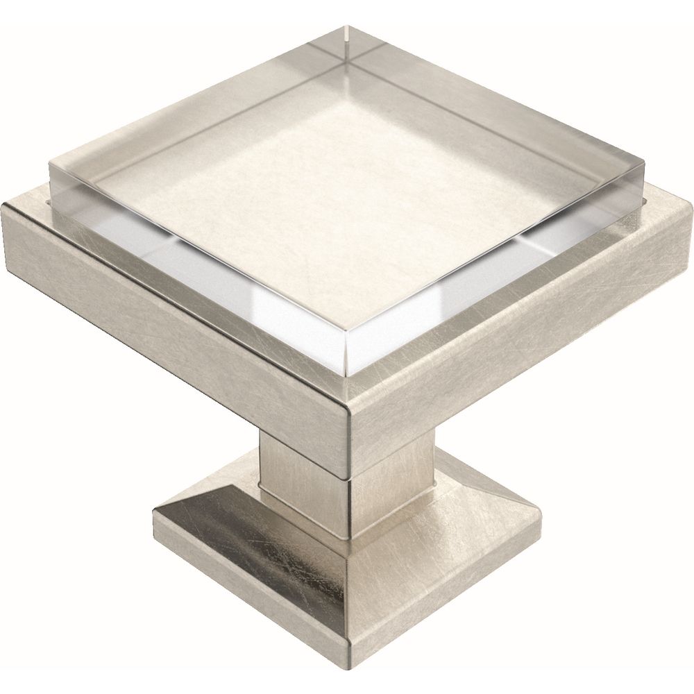 Liberty Classic Square 1 1 4 Inch 32mm Satin Nickel And Clear Glass   P 1001315957 