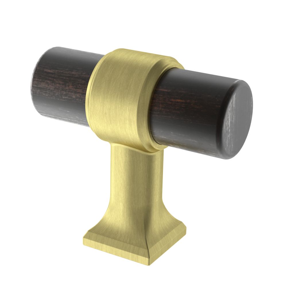 Liberty 19/16 inch (40mm) Vintage Black with Bayview Brass Wood Bar Knob The Home