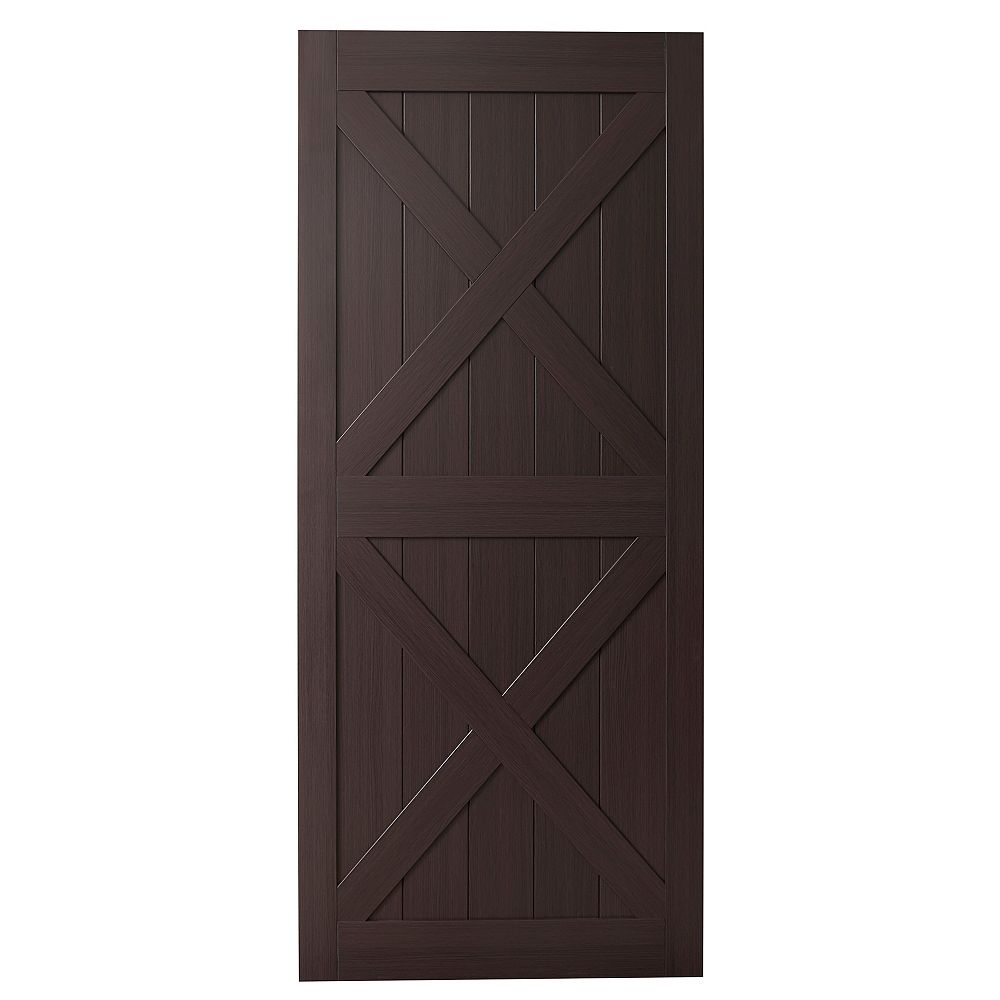 TRUporte 42 inch x 84 inch Espresso Double X Design Rustic PreDrilled