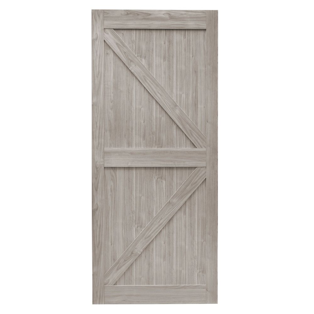 TRUporte 42 Inch X 84 Inch Silver Oak K Design Rustic Pre-Drilled Barn ...