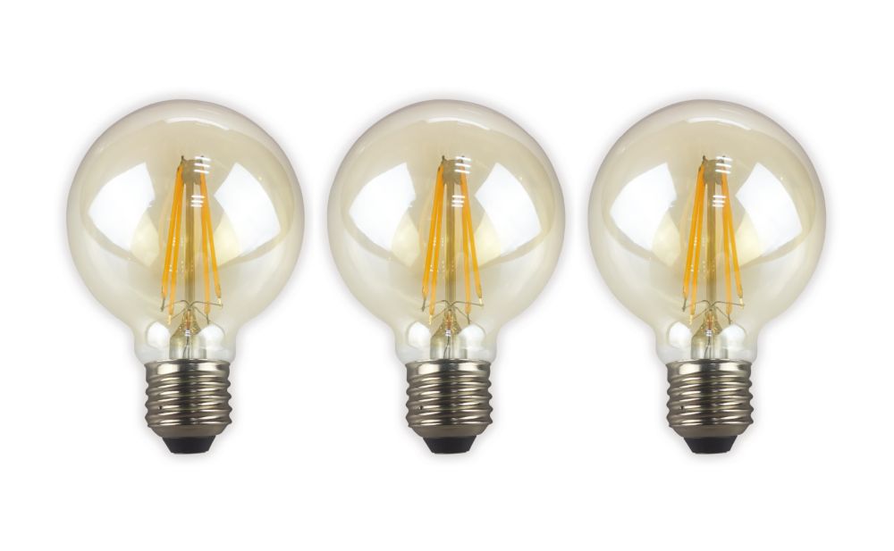 Ecosmart 60W Equivalent Amber (2200K) G25 Dimmable LED Light Bulb (3