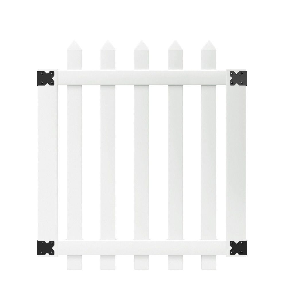 Veranda Glendale 3.5 ft. W x 4 ft. H White Vinyl Spaced Picket Fence