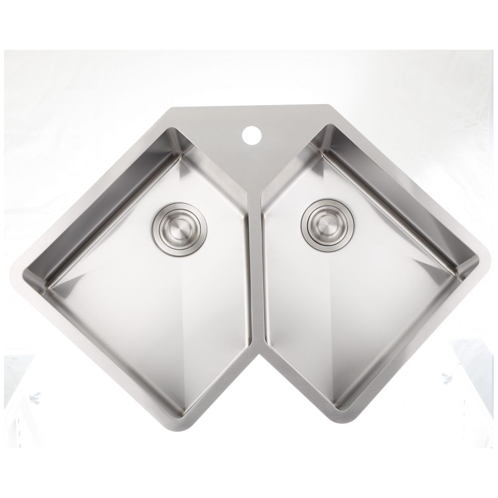 36 37 Inch W Double Bowl Drop In Kitchen Sink For A Single Hole Drilling