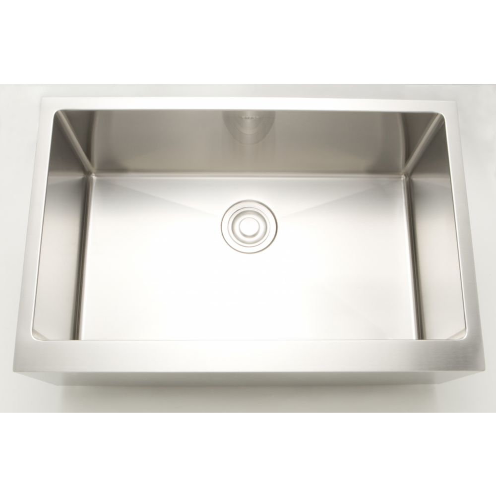 33 Inch W Single Bowl Undermount Kitchen Sink For A Wall Mount Drilling With 3 63 Cu Ft
