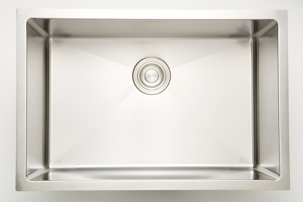 27 Inch W Single Bowl Undermount Kitchen Sink For A Wall Mount Drilling With 2 81 Cu Ft