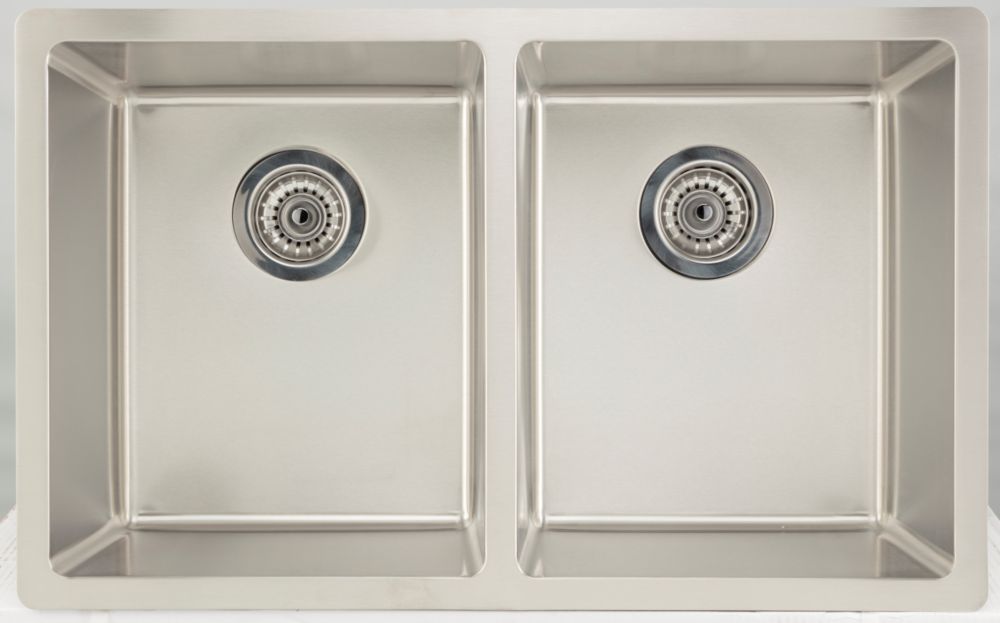 wall mount double bowl kitchen sink