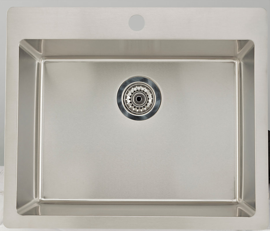 27 75 Inch W Single Bowl Drop In Kitchen Sink For A Single Hole Drilling