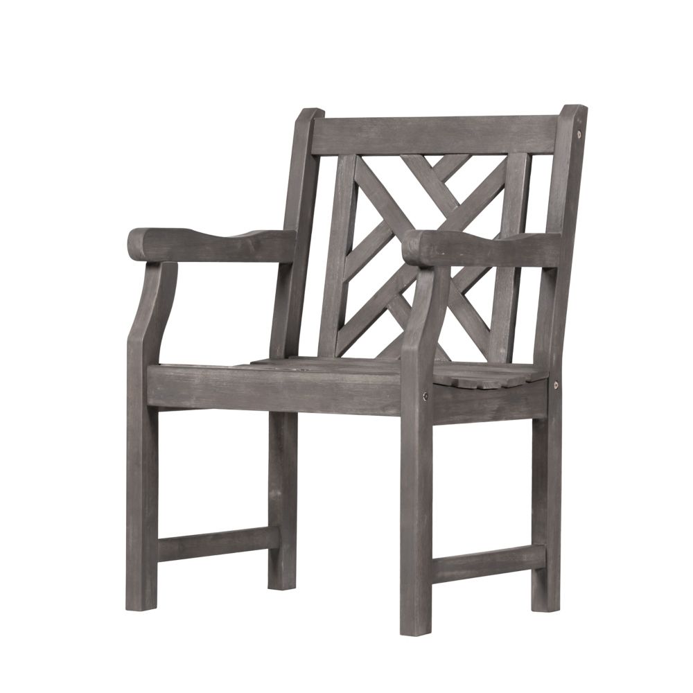 Renaissance Outdoor Patio Hand Scraped Wood Mosaic Armchair