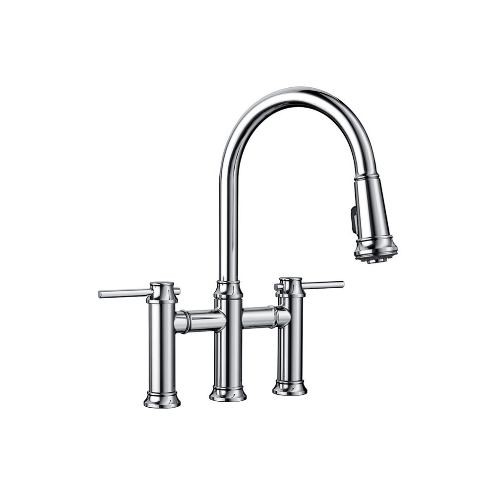 Blanco EMPRESSA BRIDGE, Pulldown Dualhandle Kitchen Faucet, 1.5 GPM