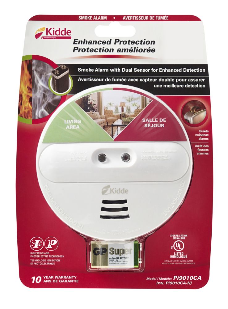 Kidde 9V Battery Operated Dual Sensor Ion/Photo Smoke Alarm The Home