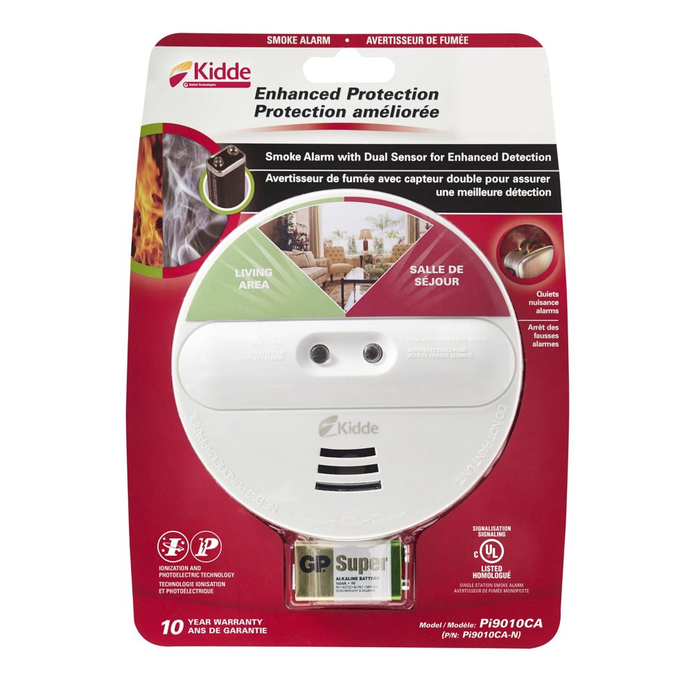 Kidde 9V Battery Operated Dual Sensor Ion/Photo Smoke Alarm The Home
