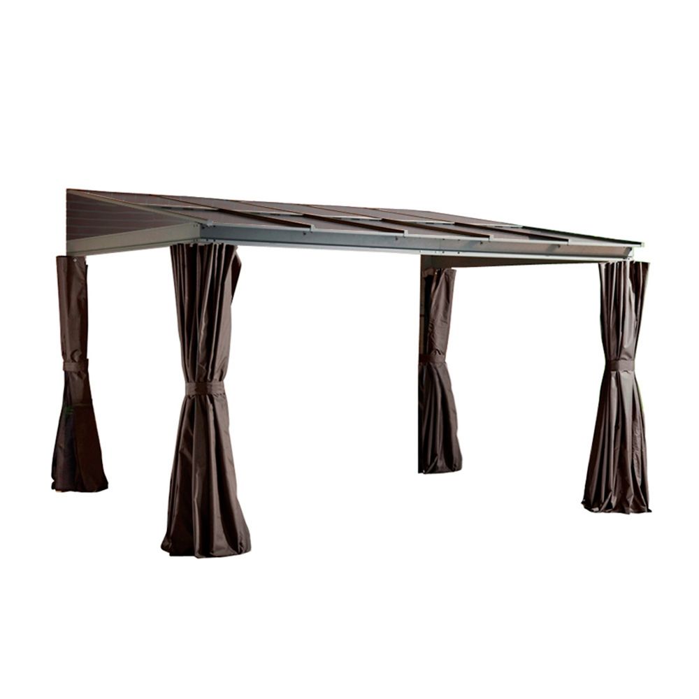 Sojag Pompano 10 ft. x 12 ft. WallMounted Sun Shelter in Dark Brown