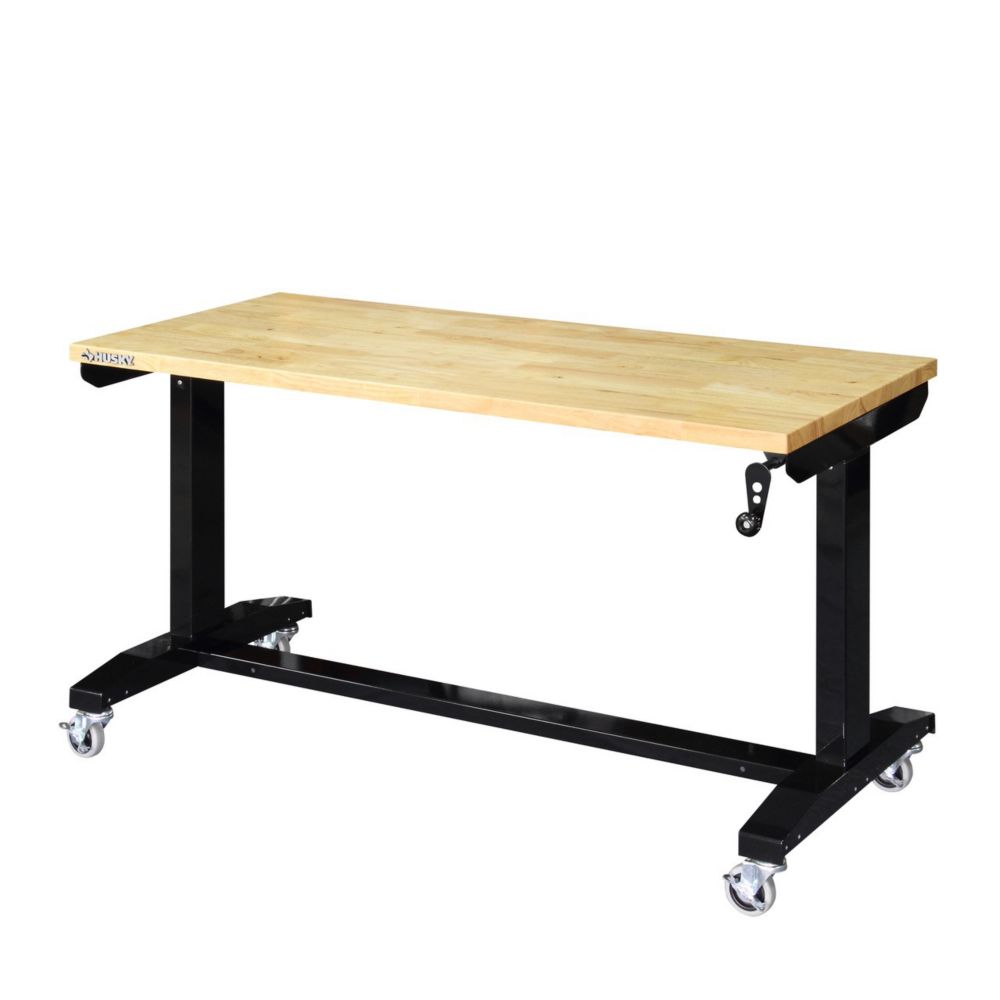 Husky 52 Inch Adjustable Height Work Table Black