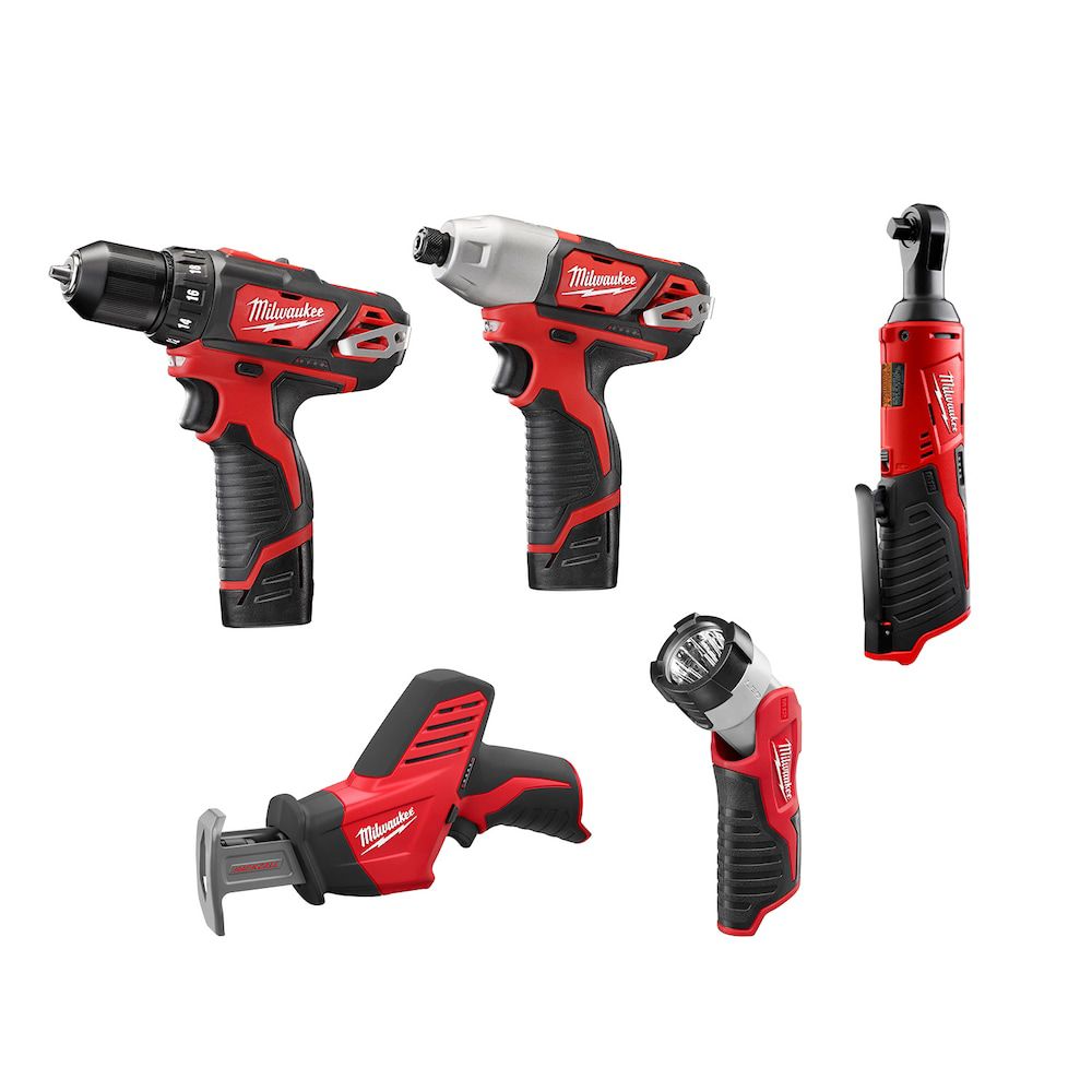 Milwaukee Tool Combo M12 12V Lithium-Ion sans fil (5 outils) avec deux ...