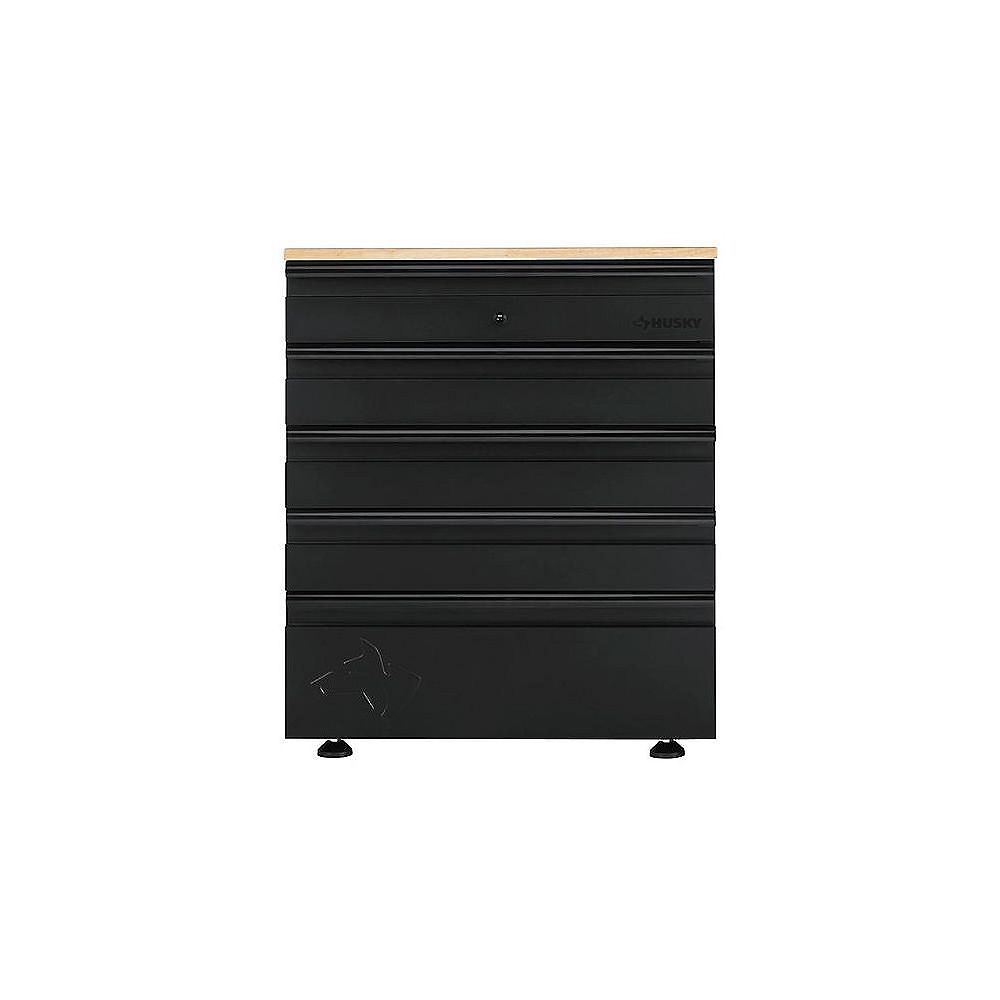 Husky Armoire de garage sur plancher à 5 tiroirs, 28 po L x 36 po H x