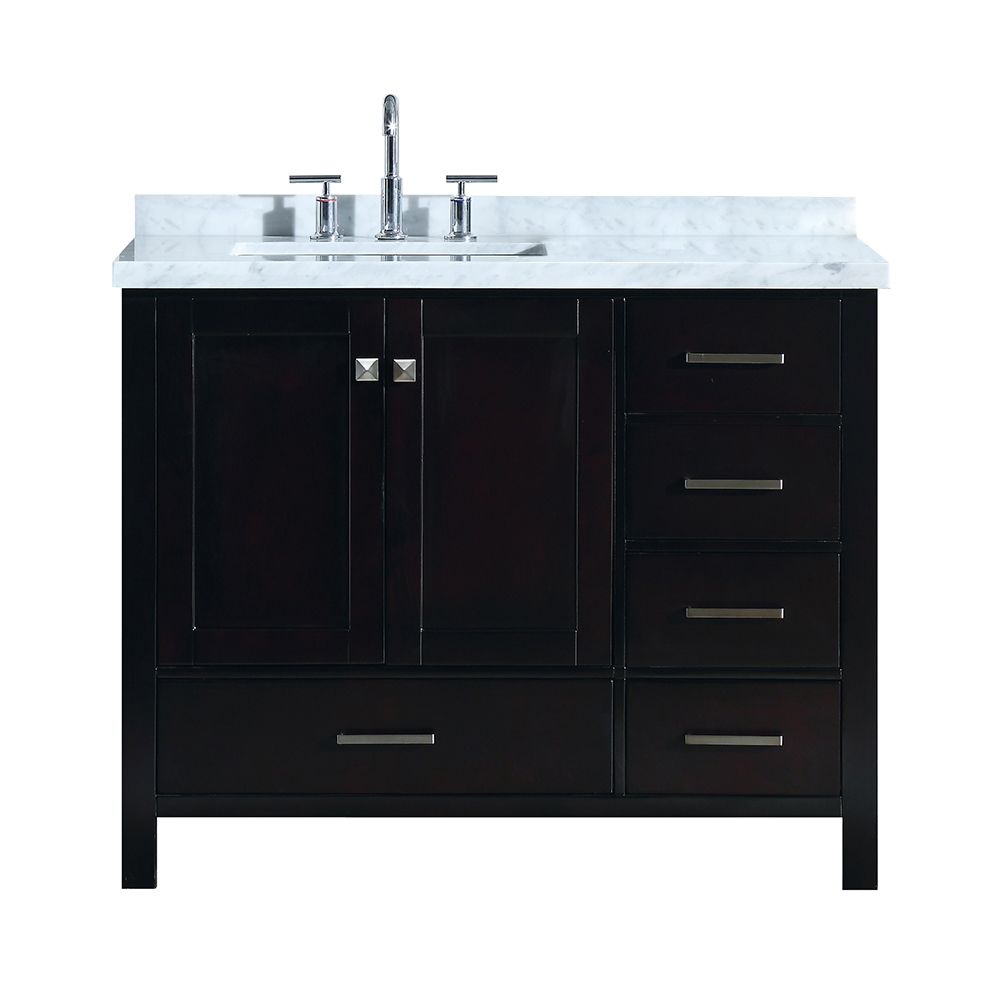 ARIEL Cambridge 43 inch Left Offset Single Rectangle Sink Vanity In