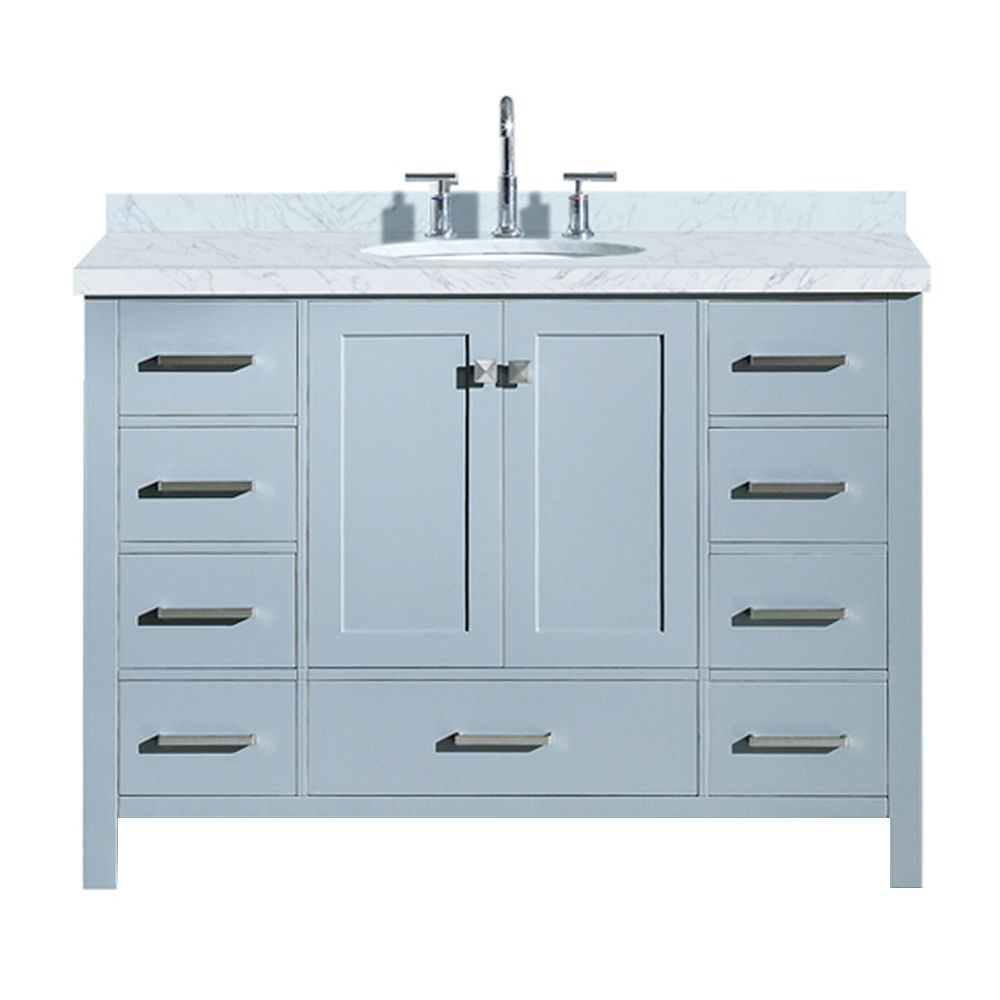 ARIEL Cambridge 49 inch Single Oval Sink Vanity In Grey | The Home Depot Canada