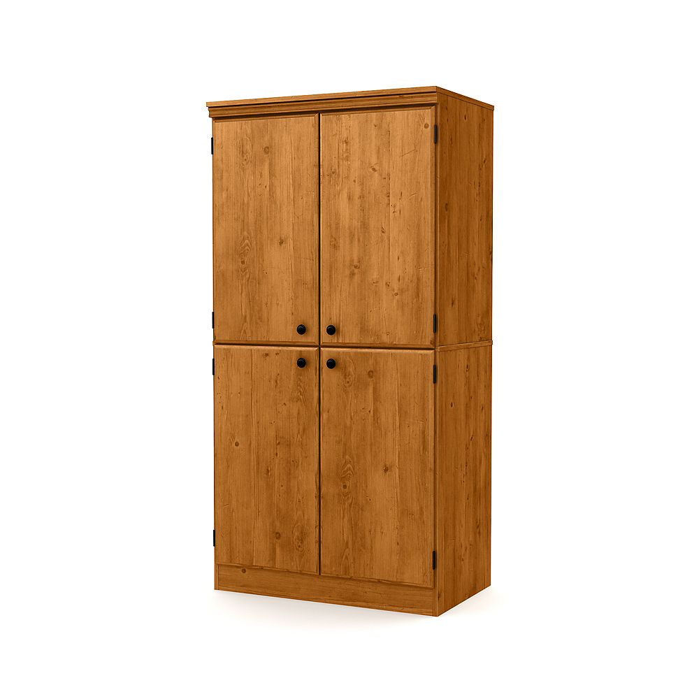 South Shore Armoire de rangement 4 portes Pin country Home