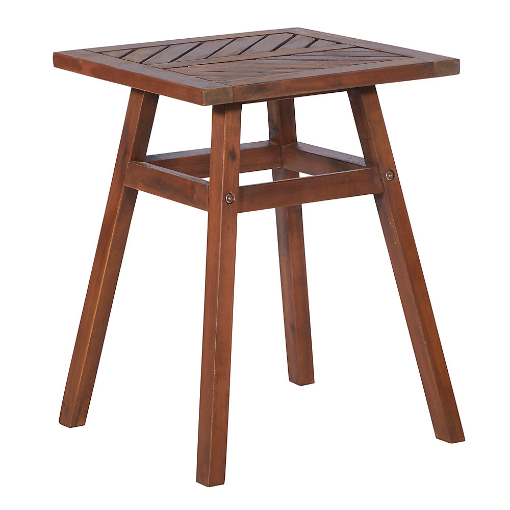 Walker Edison Patio Wood Side Table - Dark Brown | The Home Depot Canada