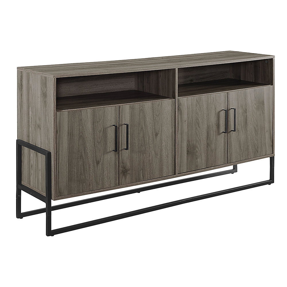 Walker Edison 58 In Modern Farmhouse Tv Stand Slate Grey The Modern Farmhouse Tv Stand Slate Grey