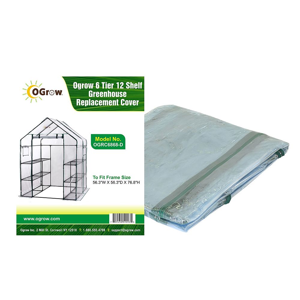 Ogrow 6 Tier 12 Shelf Greenhouse Replacement Cover The Home Depot Canada
