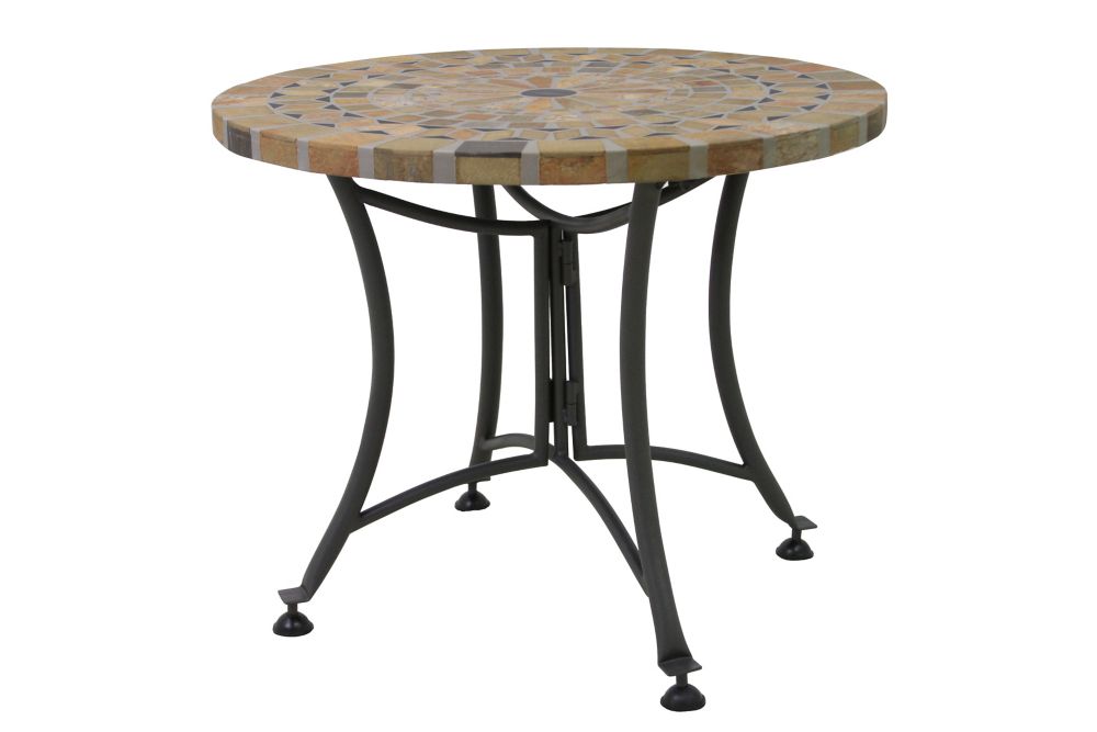 Outdoor Interiors 24 Inch Dia Sandstone Accent Table The Home Depot   P 1001384910 