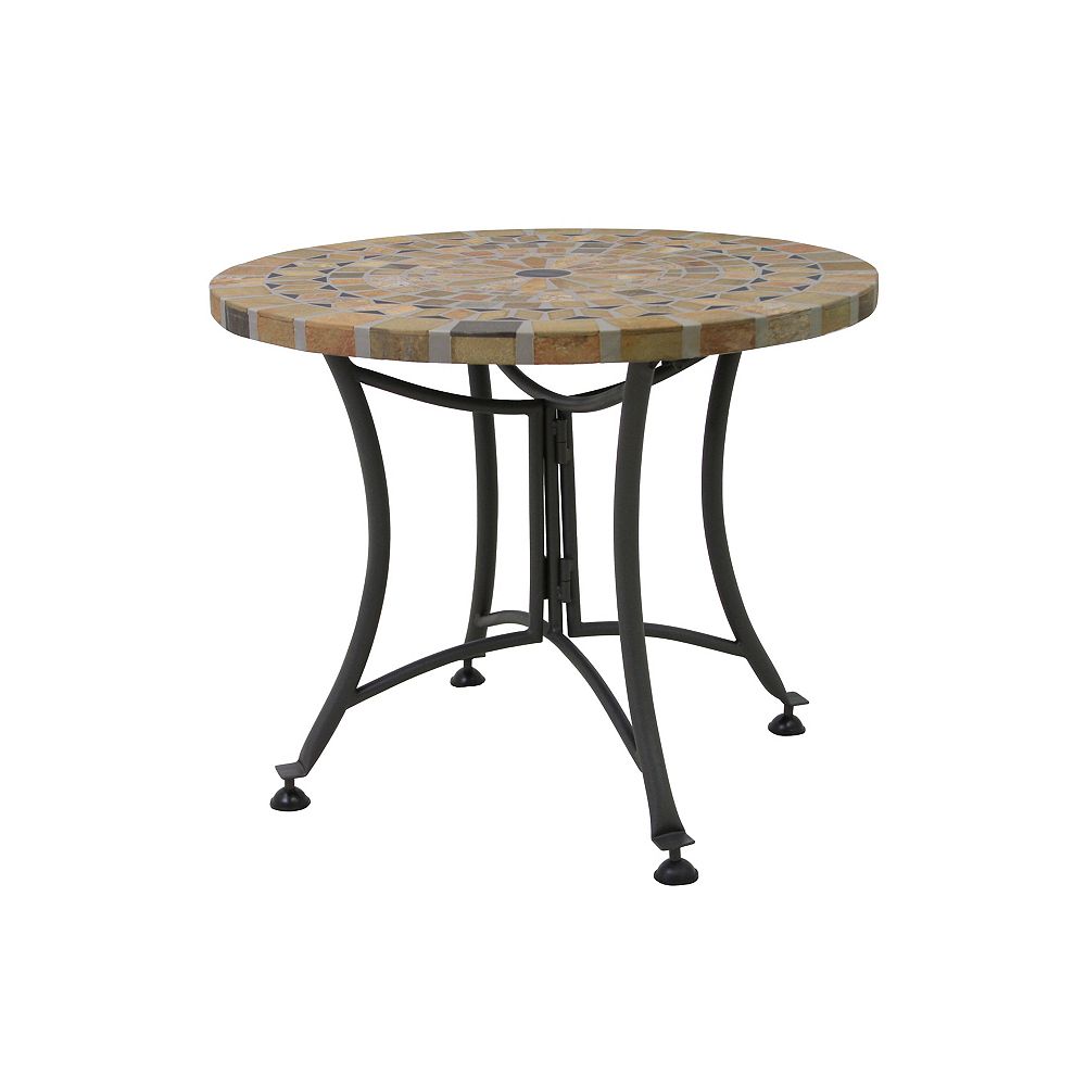 Outdoor Interiors 24 inch Dia. Sandstone Accent Table The Home Depot Canada