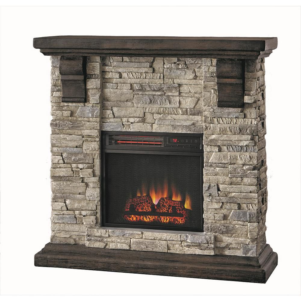 Twin Star Home Highland 40 Inch Wall Mantel Electric Fireplace