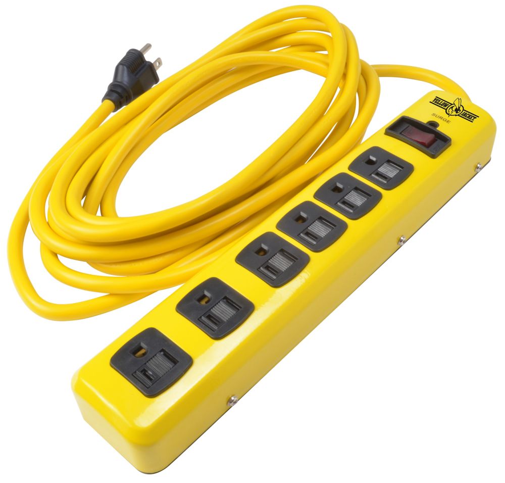 Woods 6 Outlet Metal Surge Strip With 15 Ft. (4.5 M) Cord | The Home ...