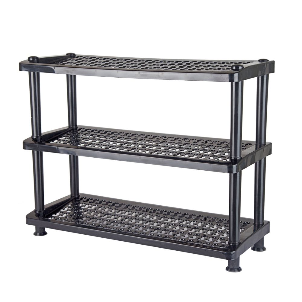 Greenway 3Tier Plastic Shoe Rack The Home Depot Canada