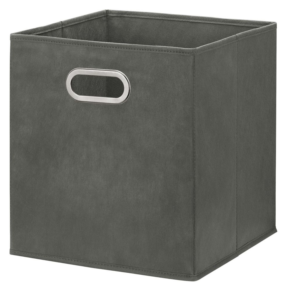 THD 12 Inch Foldable Fabric Storage Bin In Grey Color The Home Depot   P 1001387754 